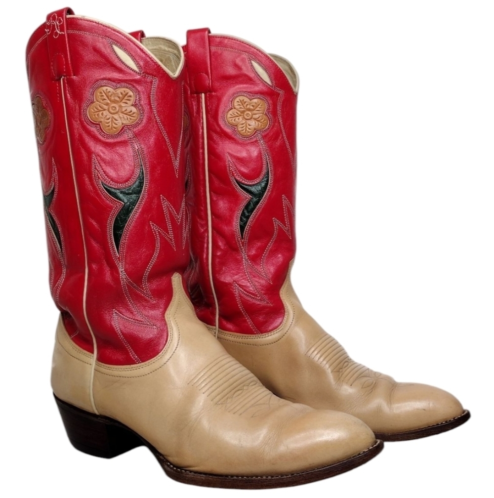 Ralph Lauren Selene Rare Vintage Leather Rodeo Cowgirl Western Heeled Boots Sz 9
